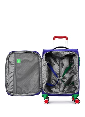 United Colors of Benetton 14BNT2900-03-SX Lacivert Fermuarlı Çekçekli Kumaş Valiz