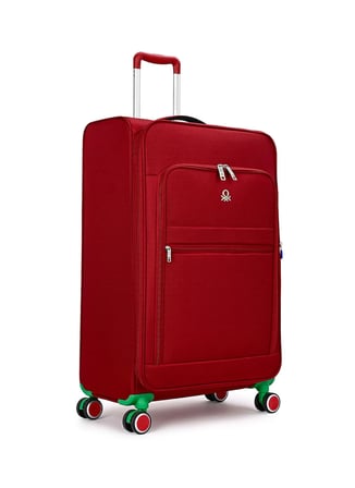United Colors of Benetton 14BNT2900-01-KR Kırmızı Fermuarlı Çekçekli Kumaş Valiz
