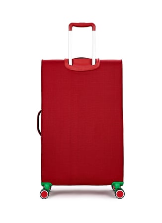 United Colors of Benetton 14BNT2900-01-KR Kırmızı Fermuarlı Çekçekli Kumaş Valiz