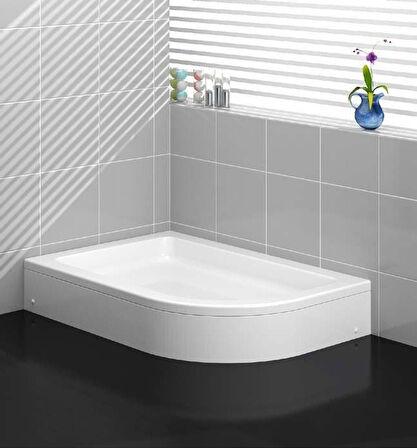 UBM 70x120 cm Asimetrik Oval Duş Teknesi Sol