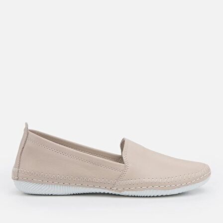 Hakiki Deri Naturel Kadın Loafer