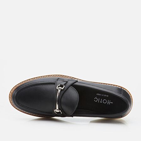 Hakiki Deri Siyah Kadın Loafer