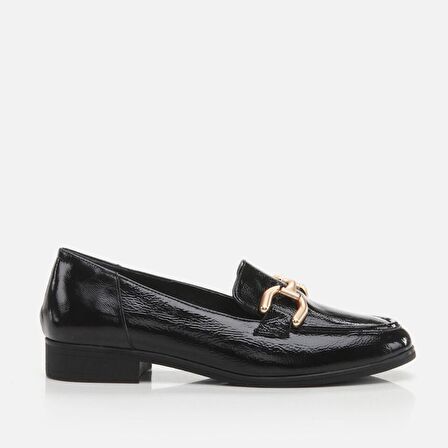Hakiki Deri Siyah Kadın Loafer