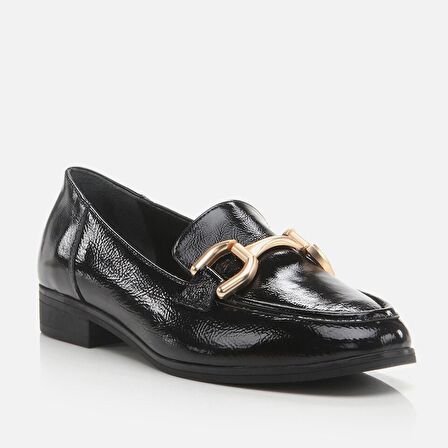 Hakiki Deri Siyah Kadın Loafer