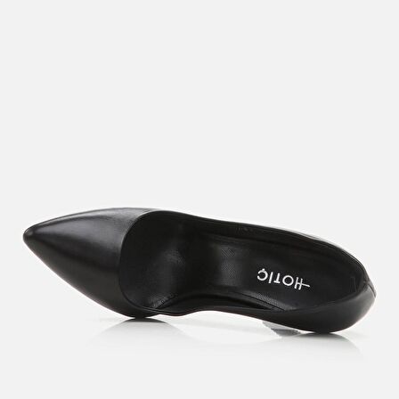 Hakiki Deri Siyah Kadın Stiletto