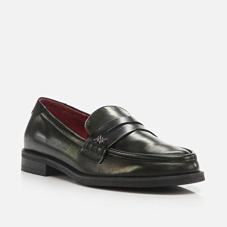 Hakiki Deri Siyah Kadın Loafer