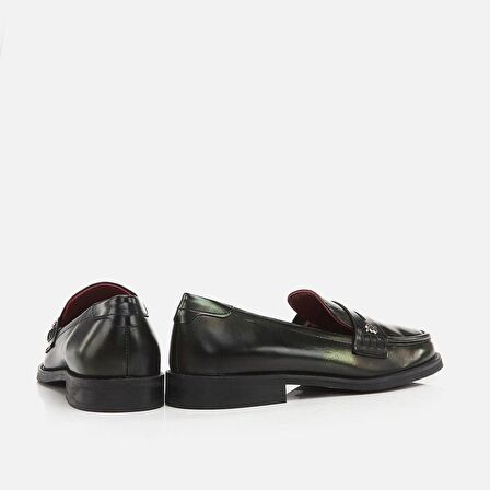 Hakiki Deri Siyah Kadın Loafer