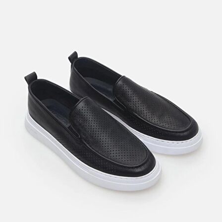 Hakiki Deri Siyah Erkek Loafer