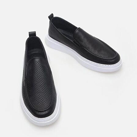Hakiki Deri Siyah Erkek Loafer