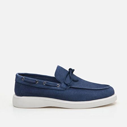 Hakiki Deri Mavi Erkek Loafer