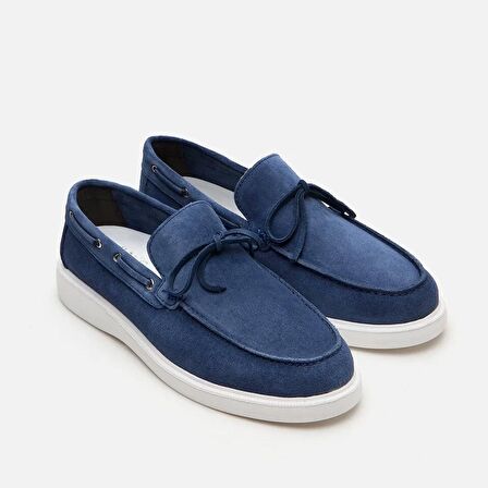 Hakiki Deri Mavi Erkek Loafer
