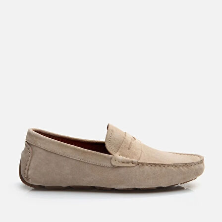 Hakiki Deri Bej Erkek Loafer