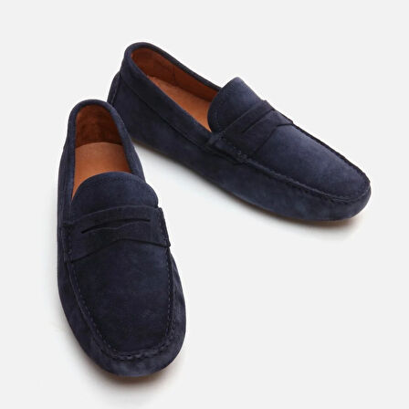 Hakiki Deri Lacivert Erkek Loafer