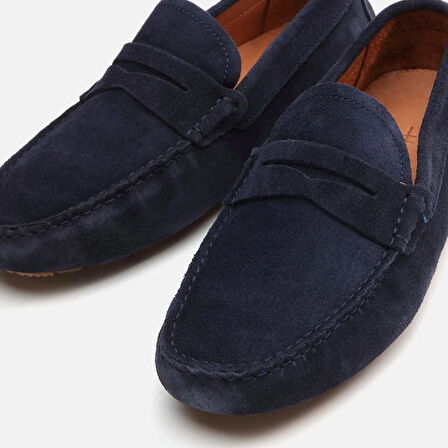 Hakiki Deri Lacivert Erkek Loafer