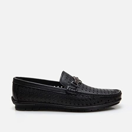 Hakiki Deri Siyah Erkek Loafer