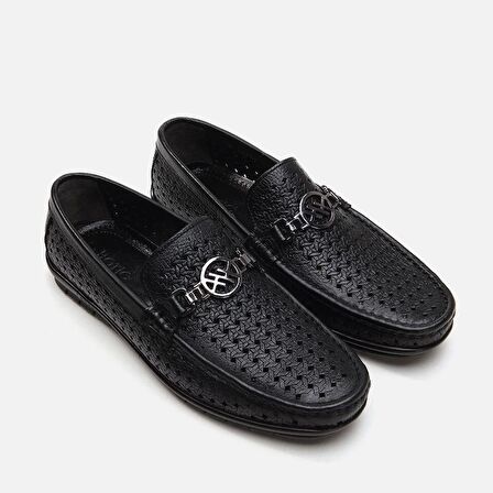 Hakiki Deri Siyah Erkek Loafer