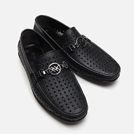 Hakiki Deri Siyah Erkek Loafer