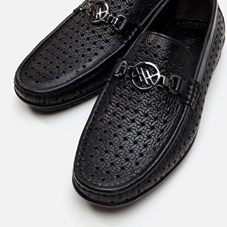 Hakiki Deri Siyah Erkek Loafer