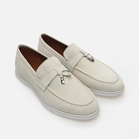 Hakiki Deri Bej Erkek Loafer