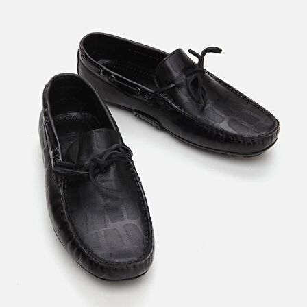 Hakiki Deri Siyah Erkek Loafer
