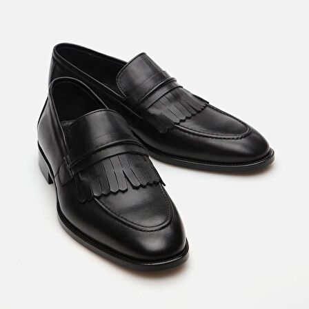 Hakiki Deri Siyah Erkek Loafer
