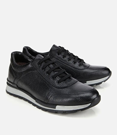 Erkek Deri Siyah Spor Ayakkabı