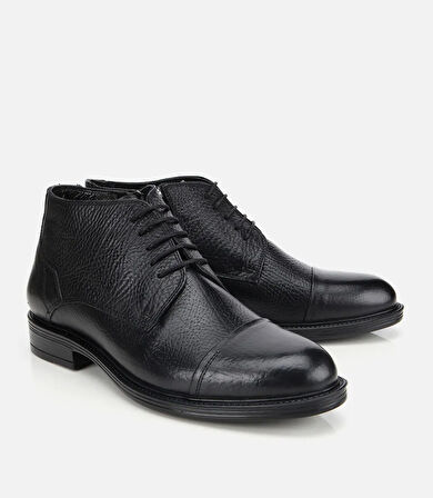 Erkek Deri Siyah Yumuşak Dokulu Klasik Bot