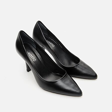 Hakiki Deri Siyah Kadın Stiletto