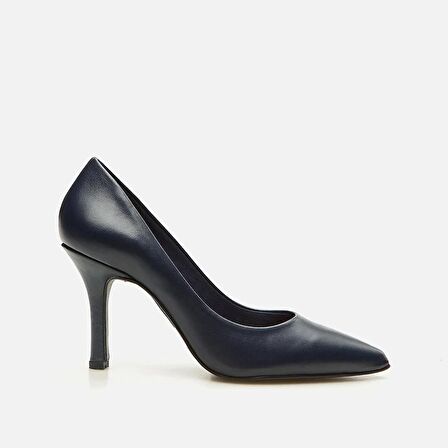Hakiki Deri Lacivert Kadın Stiletto