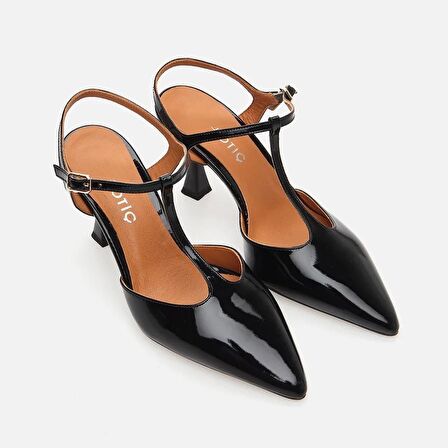 Hakiki Deri Siyah Kadın Stiletto