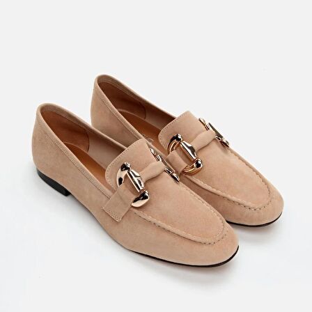 Hakiki Deri Camel Kadın Loafer