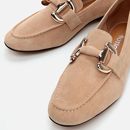 Hakiki Deri Camel Kadın Loafer