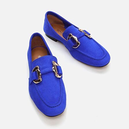 Hakiki Deri Saks Kadın Loafer