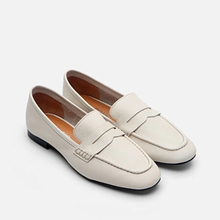 Hakiki Deri Kemik Kadın Loafer