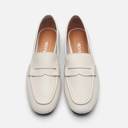 Hakiki Deri Kemik Kadın Loafer