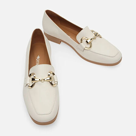 Hakiki Deri Kemik Kadın Loafer