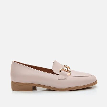 Hakiki Deri Pudra Kadın Loafer