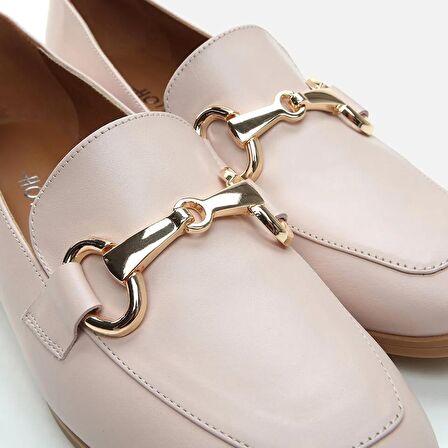 Hakiki Deri Pudra Kadın Loafer