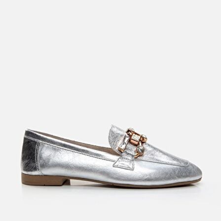 Hakiki Deri Lame Kadın Loafer