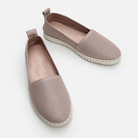 Hakiki Deri Vizon Kadın Loafer
