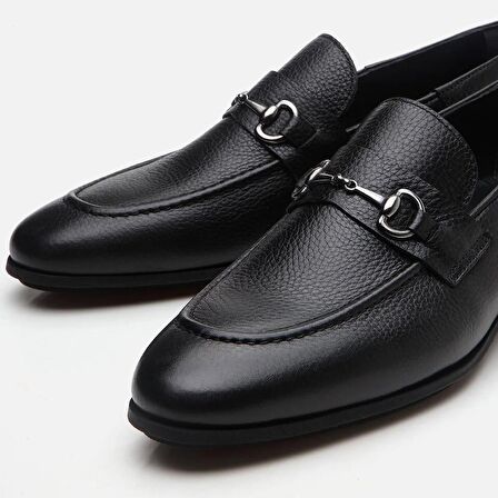 Hakiki Deri Siyah Erkek Loafer