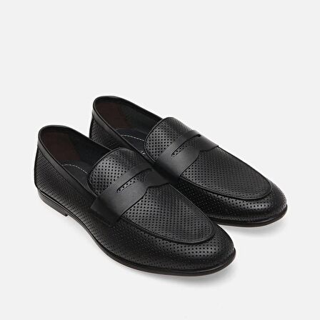 Hakiki Deri Siyah Erkek Loafer