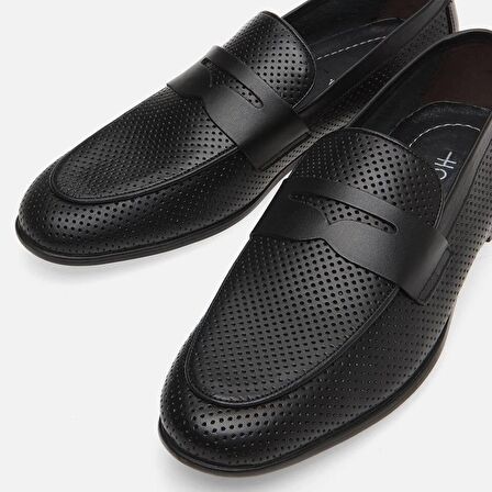 Hakiki Deri Siyah Erkek Loafer