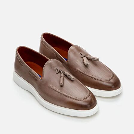 Hakiki Deri Kum Beji Erkek Loafer