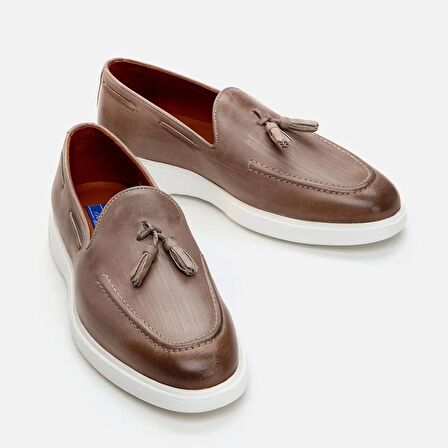 Hakiki Deri Kum Beji Erkek Loafer
