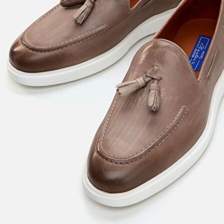Hakiki Deri Kum Beji Erkek Loafer