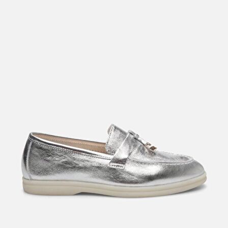 Hakiki Deri Lame Kadın Loafer