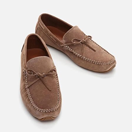 Hakiki Deri Bej Erkek Loafer