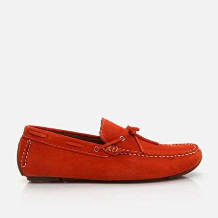 Hakiki Deri Turuncu Erkek Loafer