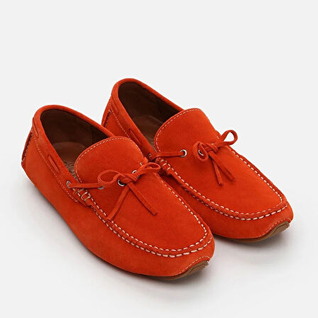 Hakiki Deri Turuncu Erkek Loafer